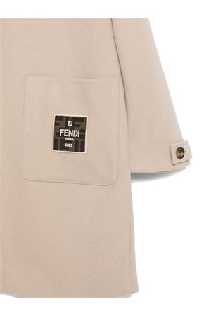 cappotto in lana beige FENDI KIDS | JUA244AUKOF1P2N